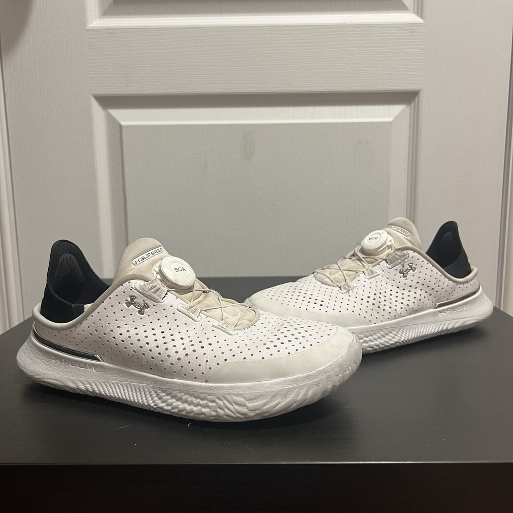 Under Armour SlipSpeed Shoes Men's 6.5 Women's Sz 8 White UA Slip On BOA